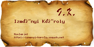 Izményi Károly névjegykártya